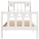vidaXL Lit bibliothèque sans matelas blanc 90x190cm bois de pin massif