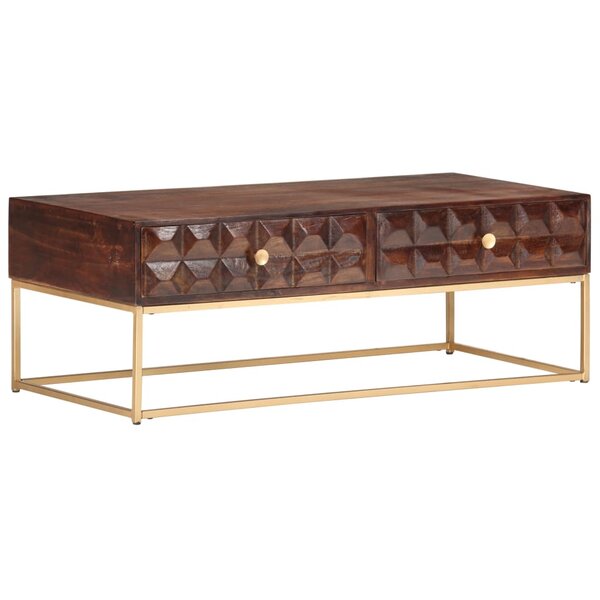 Vidaxl table basse 112x50x40 cm bois de manguier massif