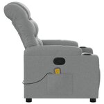 vidaXL Fauteuil de massage inclinable gris clair tissu