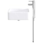 vidaXL Lavabo de salle de bains Chrome 36 5 x 36 5 x 13 cm métal