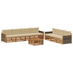 vidaXL Ensemble de canapés d'extérieur 8 pc Naturel et Beige