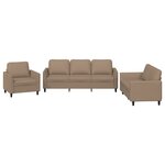 vidaXL Ensemble de canapés 3 Pièces avec coussins Cappuccino Similicuir