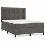 vidaXL Sommier à lattes de lit et matelas Gris foncé 140x200cm Velours