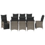 vidaXL Ensemble de jardin de 9 pièces avec coussins gris en rattan poly