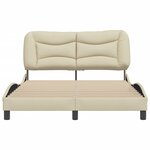 vidaXL Cadre de lit avec tête de lit Crème 120x200 cm Tissu
