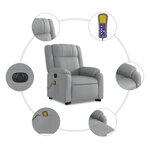 vidaXL Fauteuil inclinable de massage électrique Gris clair Tissu