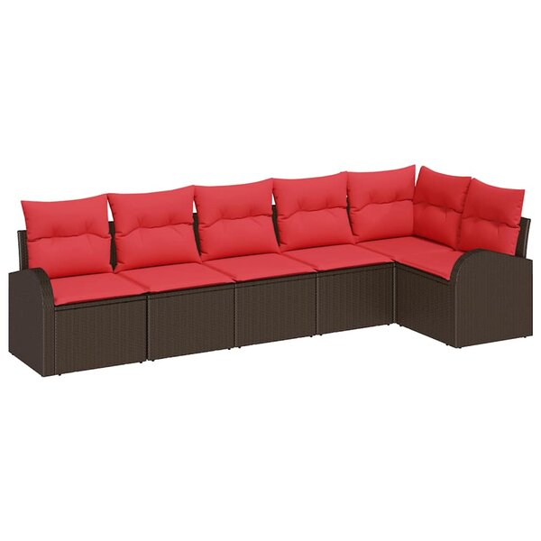 vidaXL Ensemble de canapé de jardin Marron polyrotin