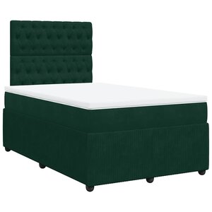 vidaXL Sommier à lattes de lit et matelas Vert foncé 120x200cm Velours