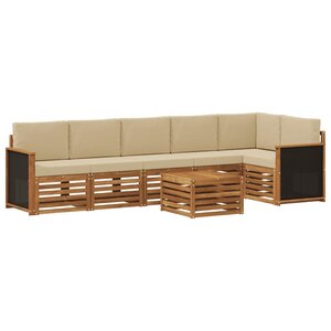 vidaXL Ensemble de canapés d'extérieur 6 pc Naturel
