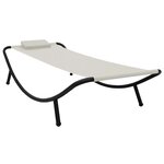 vidaXL Lit de jardin crème 200x90 cm acier