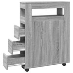 vidaXL Meuble étroit de salle de bain à roulettes sonoma gris