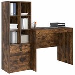 vidaXL Bureau avec tiroir 2 Pièces Chêne fumé