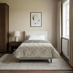 vidaXL Duvet complet toute l'année Matelassé Gris clair 140 x 220 cm