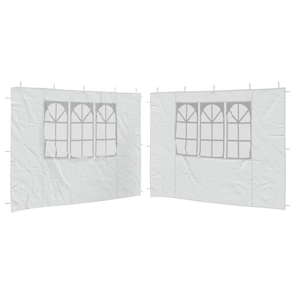 vidaXL Paroi de tente de réception 2 Pièces avec fenêtre PE Blanc