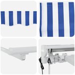 vidaXL Auvent Rétractable Rayé Bleu et blanc 350 x 200 cm Tissu  métal