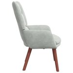 vidaXL fauteuil Gris clair 63 x 67 x 94 cm Velours