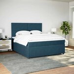 vidaXL Sommier à lattes de lit et matelas Bleu foncé 180x200cm Velours
