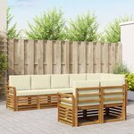 vidaXL Ensemble de canapés d'extérieur 8 pc Naturel et Crème Polyester