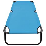 vidaXL Chaise longue pliable acier bleu turquoise