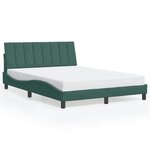 vidaXL Cadre de lit avec tête de lit Vert foncé 140x200 cm Velours