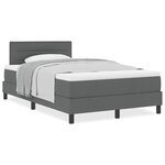 vidaXL Lit boxspring avec matelas Gris foncé 120 x 200 cm tissu
