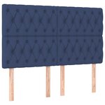 vidaXL Tête de lit à LED Bleu 144x7x118/128 cm Tissu