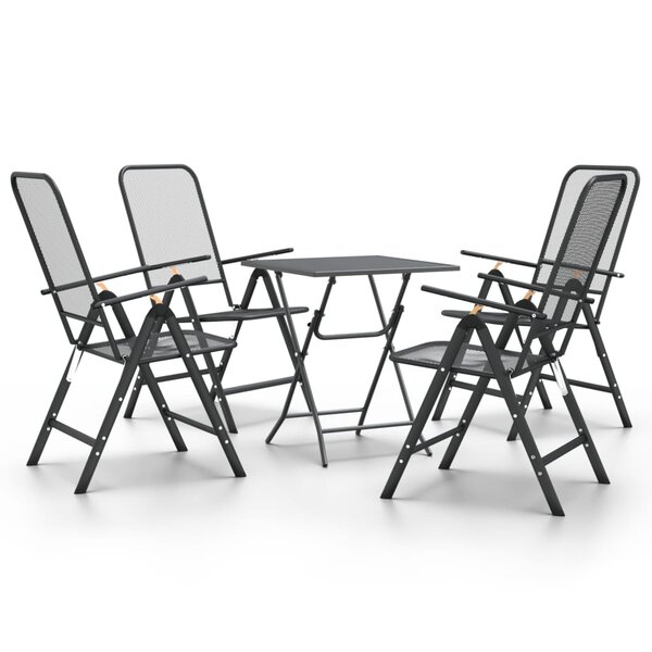 vidaXL Mobilier à dîner de jardin 5 Pièces Maille Métal Anthracite