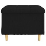 vidaXL Pouf de rangement avec coussin Noir 60 x 60 x 45 cm tissu
