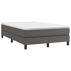 vidaXL Sommier à lattes de lit avec matelas gris 120x190 cm similicuir