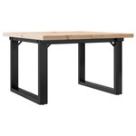 vidaXL Table basse cadre en O 60x60x40 5cm bois de pin massif et fonte