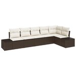 vidaXL Ensemble de Canapé de Jardin 6 pièces avec Coussins Marron Rotin