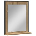 Miroir de salle de bain vidaXL Chêne artisanal 50x12x60 cm en bois d'ingénierie