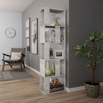 vidaXL Bibliothèque/Séparateur de pièce Gris béton Bois d’ingénierie
