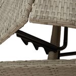 vidaXL Chaise longue avec coussin gris clair résine tressée
