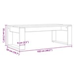 vidaXL Table Basse Chêne noir 102 x 50 x 35 cm Bois d'ingénierie