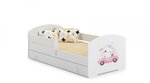 Lit enfant LUK BAR  + gigogne  160x80 Chat avec matelas