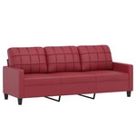 vidaXL Ensemble de canapés 4 Pièces et coussins Rouge bordeaux Similicuir