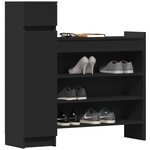 vidaXL Armoire à chaussures noir 100 5x28x100 cm bois d'ingénierie