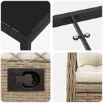 vidaXL Ensemble de salle à manger pour jardin 7 Pièces Beige polyrotin