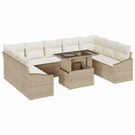 vidaXL Ensemble de Canapés 10 Pièces Beige et crème polyrotin