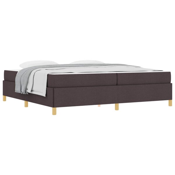 vidaXL Cadre de lit avec matelas Marron foncé 200 x 200 cm tissu
