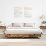 vidaXL Cadre de lit sans matelas vieux bois 200x200 cm bois ingénierie