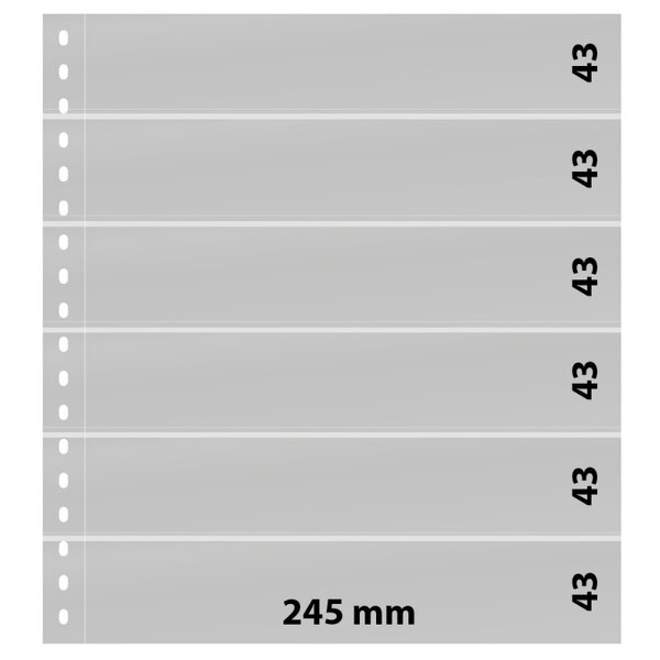 Feuilles de classement Omnia Lindner à 6 bandes pour timbres-poste. Fond - Blanc