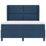 vidaXL Lit ressort bleu avec matelas  140 x 200 cm en tissu.