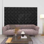 vidaXL Panneaux muraux 3D 24 Pièces 50x50 cm noir origami 6 m²