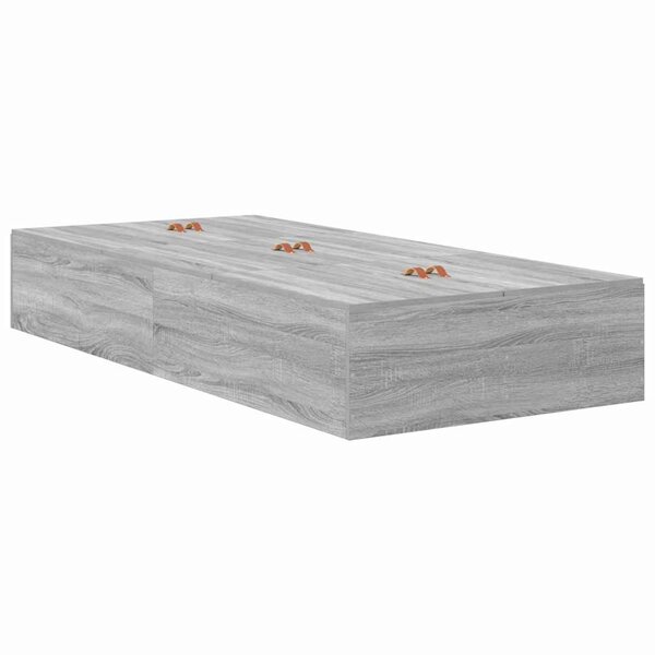 vidaXL Lit de rangement Gris Sonoma 80x200 cm