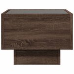 vidaXL Table de chevet avec LED infini chêne marron 40x40x30 cm