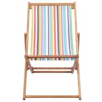 vidaXL Chaise pliable de plage Tissu et cadre en bois Multicolore