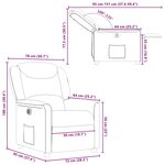 vidaXL Fauteuil inclinable électrique Rouge bordeaux Tissu