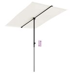 vidaXL Parasol de jardin avec mât en aluminium 2x1 5 m Blanc sable